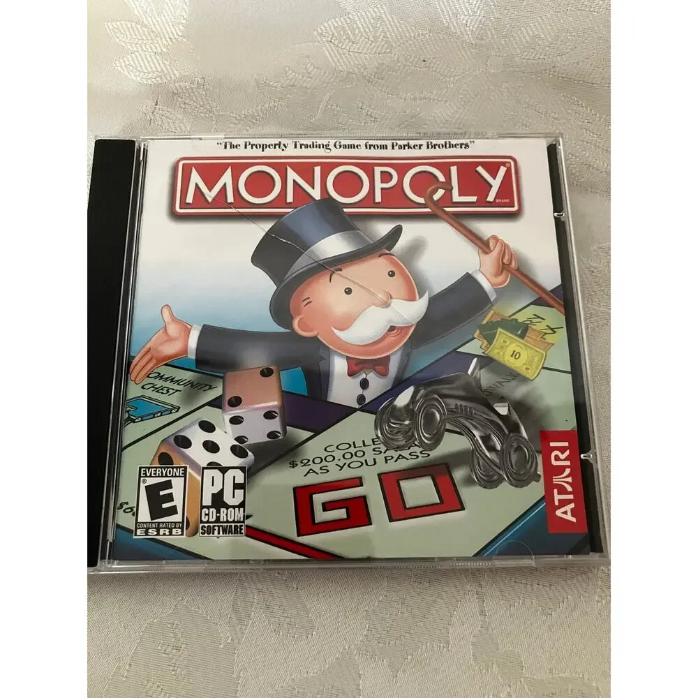 Monopoly PC CD-ROM Game 2001 Atari Windows 95 98 Complete w Manual Jewel Case